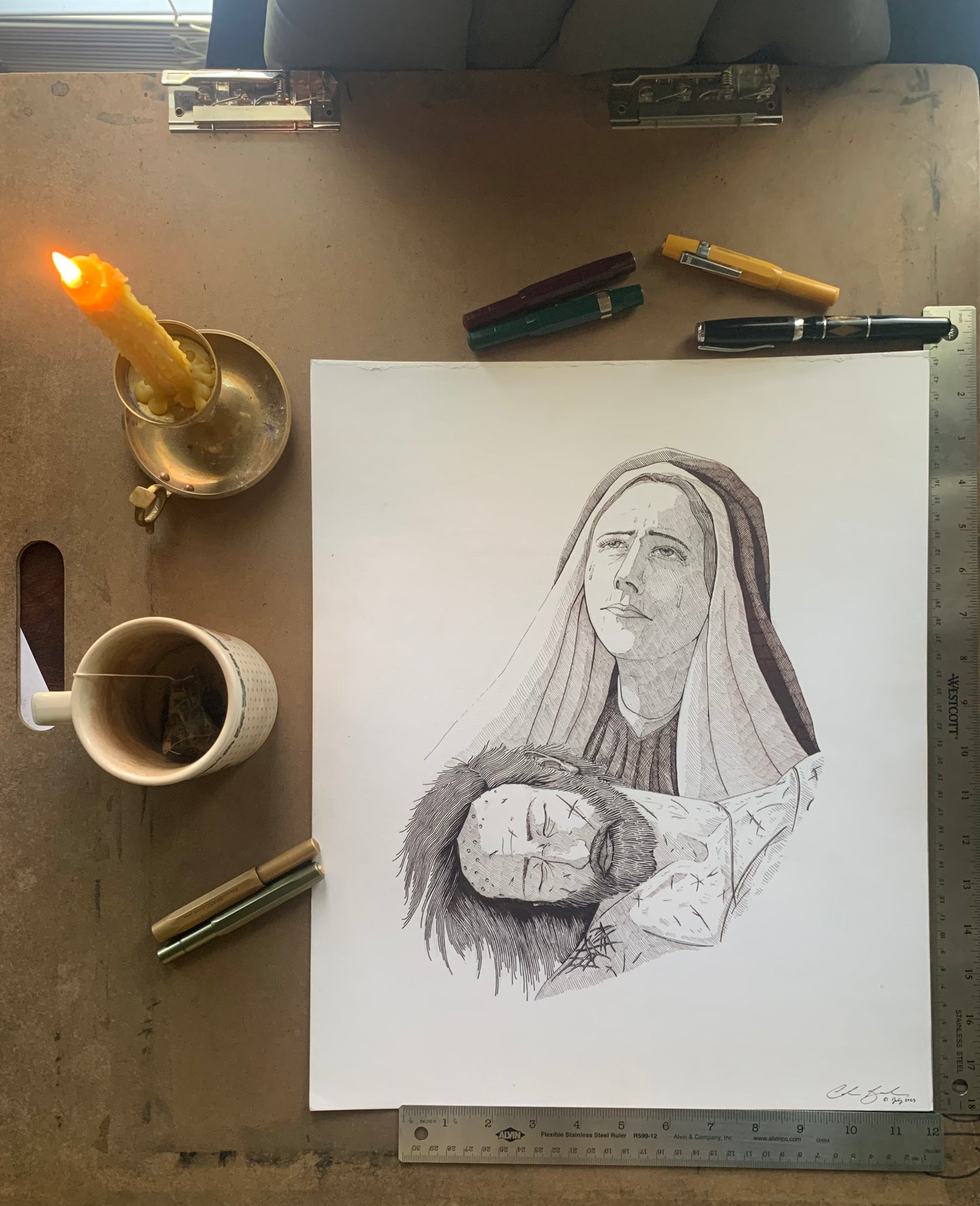A Close Study of the Lamentation of Christ -- Original Portrait