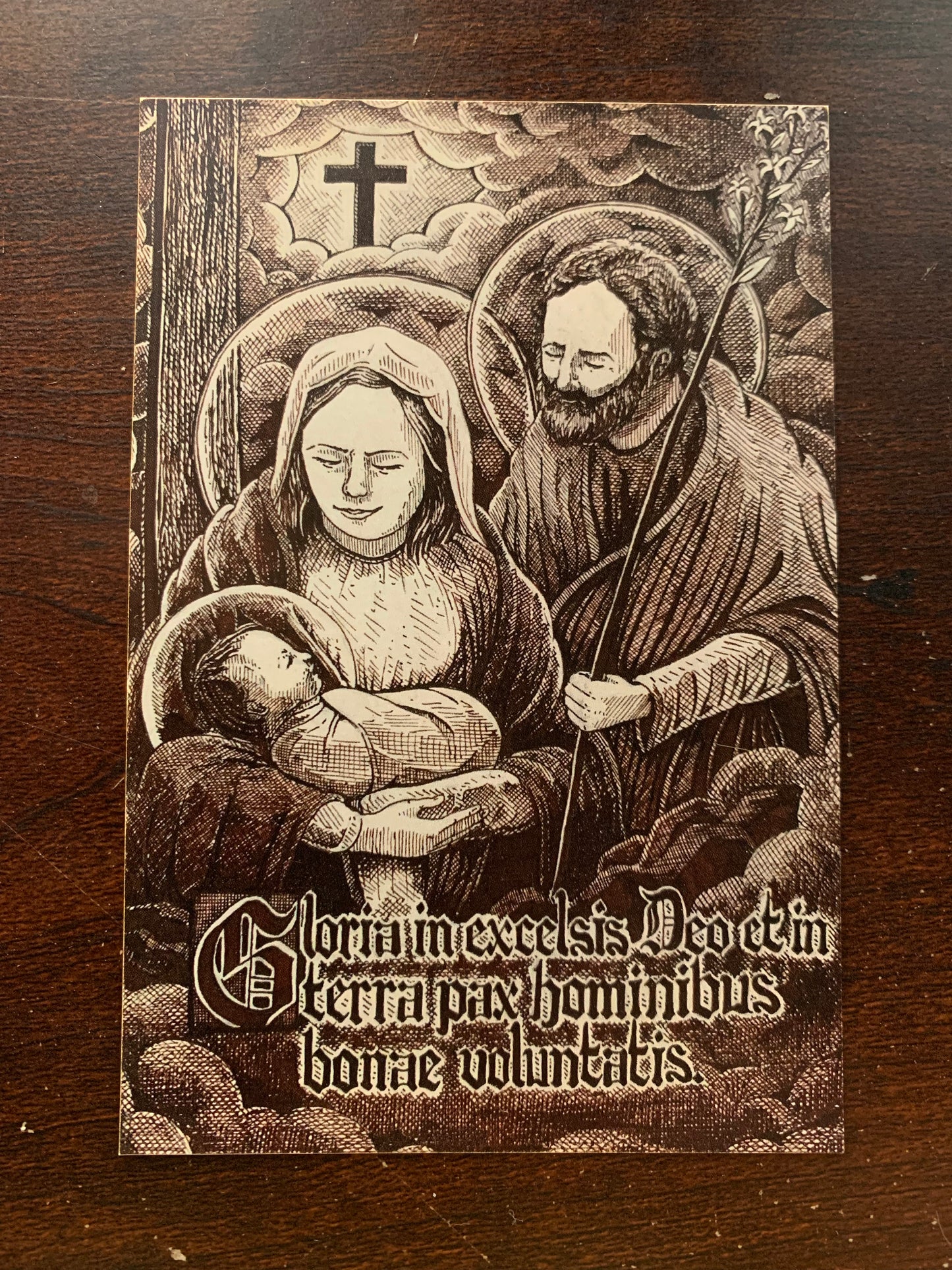 Christmas/Nativity Card in Brown
