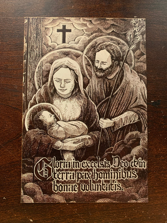 Christmas/Nativity Card in Brown