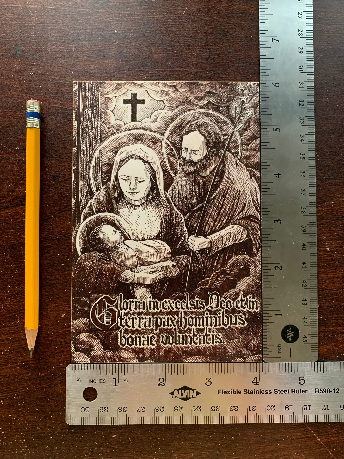 Christmas/Nativity Card in Brown