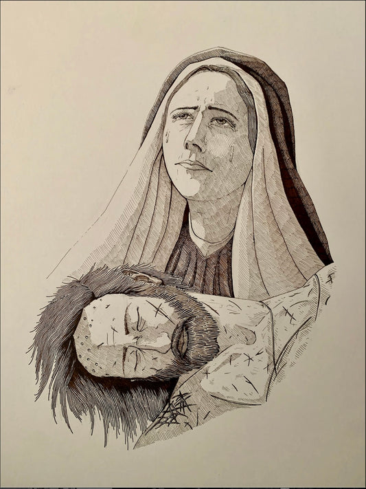 A Close Study of the Lamentation of Christ -- Original Portrait